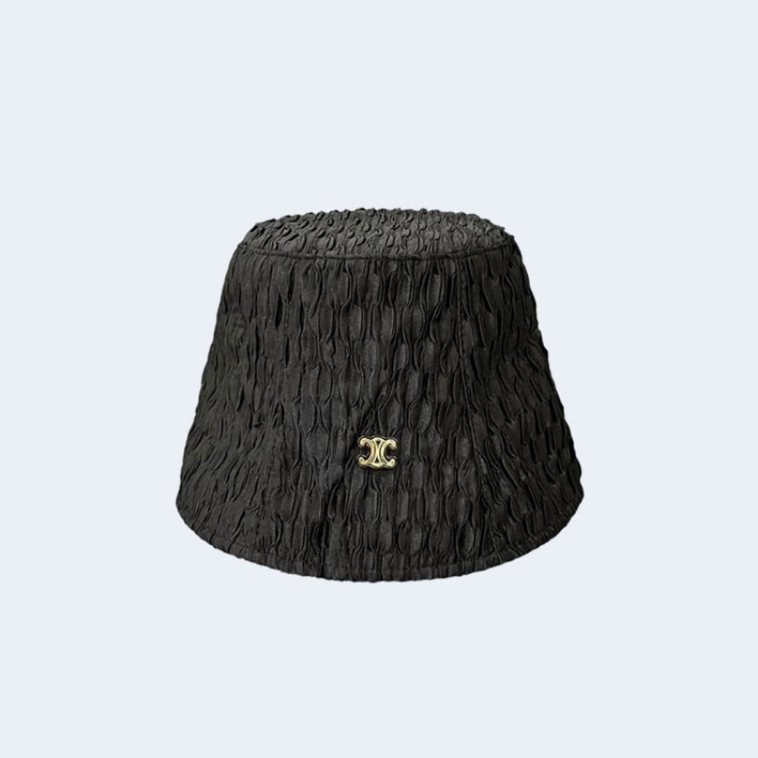 링클 블랙 버킷 햇